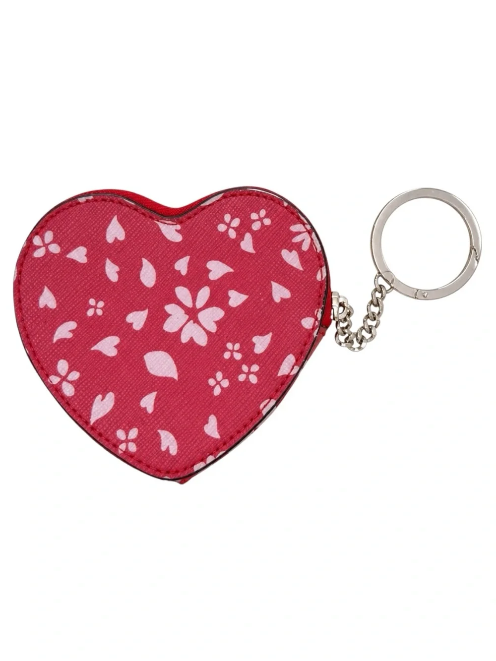 Kate Spade Red Floral Heart Key Ring Coin Purse